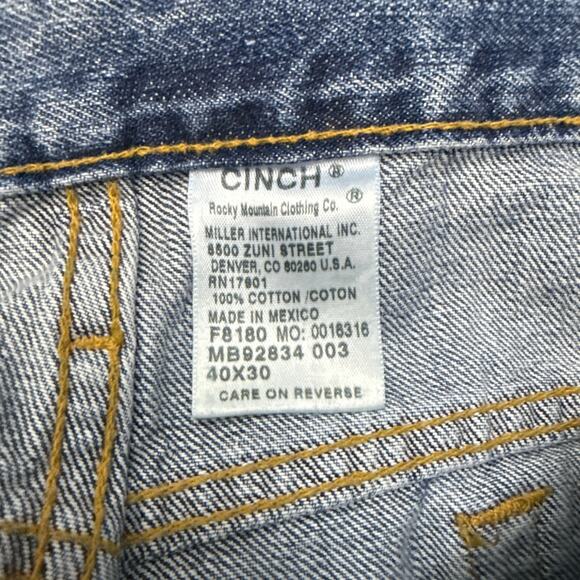 Cinch Jeans Mens 40x30 White Label Relaxed Fit Straight Leg - Picture 2 of 11